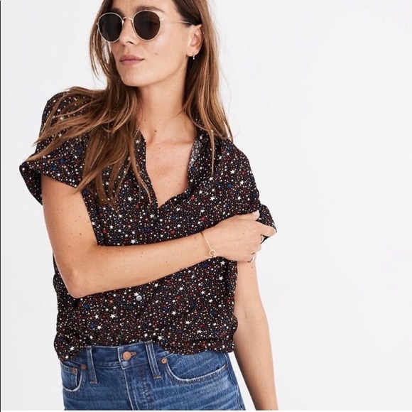 Madewell Tops - Madewell Central Drapey Shirt in Starry Night